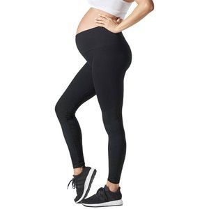 Blanqi Sport Support Hipster Contour Maternity Leggings Black Seamless Stretch L